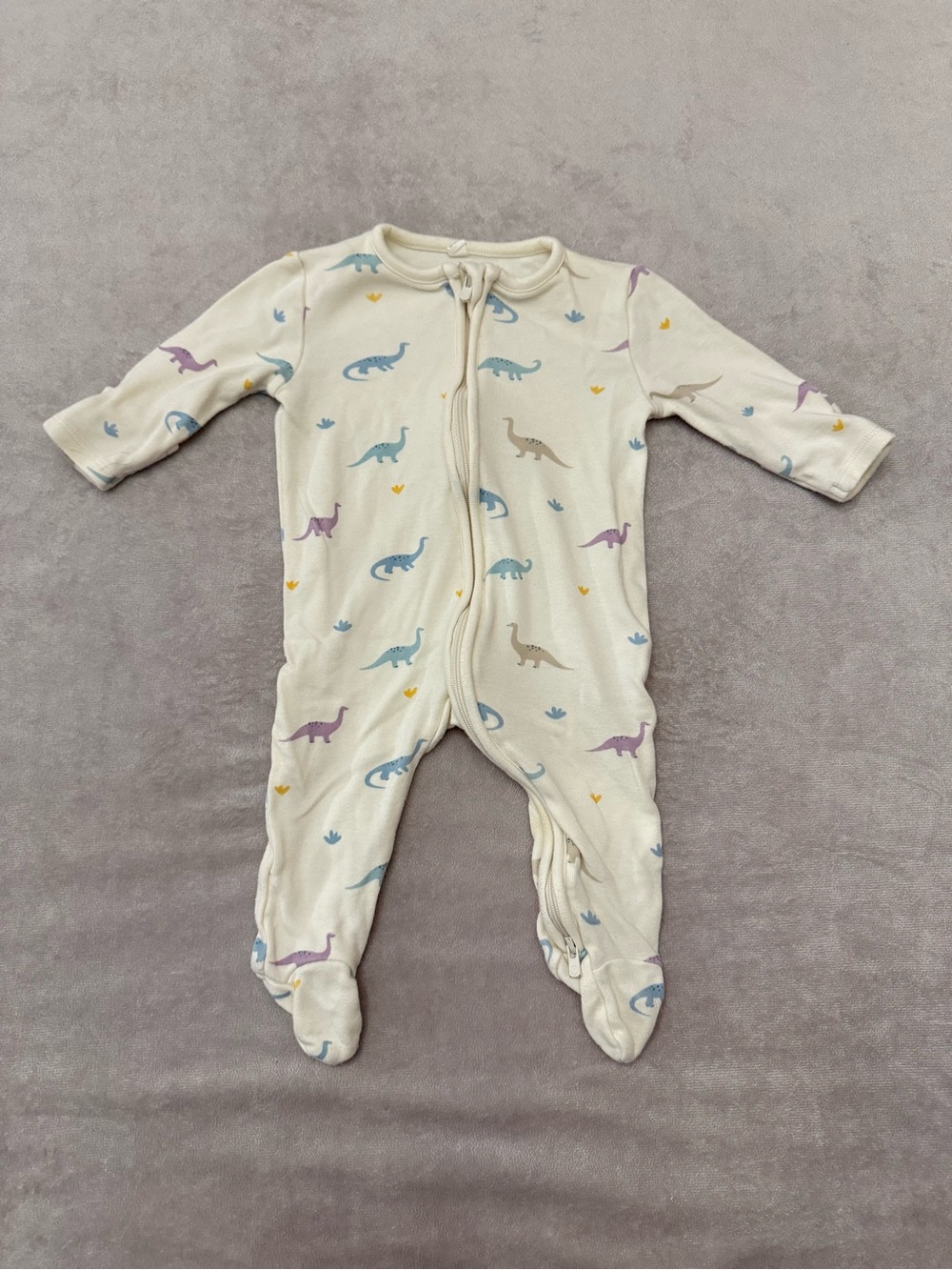 MORI Baby Footed Sleeper 0-3 Months Bamboo Organic Cotton Dinosaur Zip Pajamas